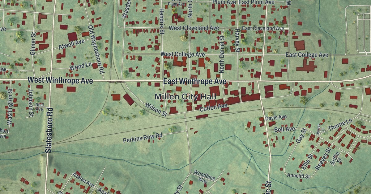 Map of Millen, Georgia