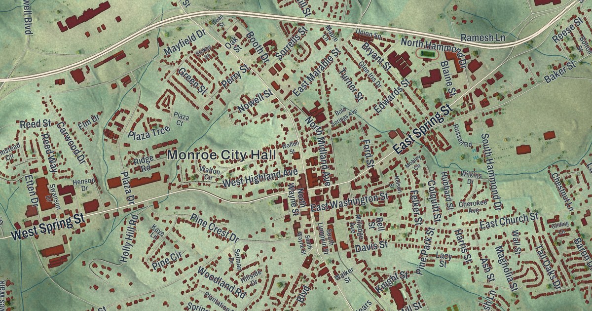 Map of Monroe, Georgia