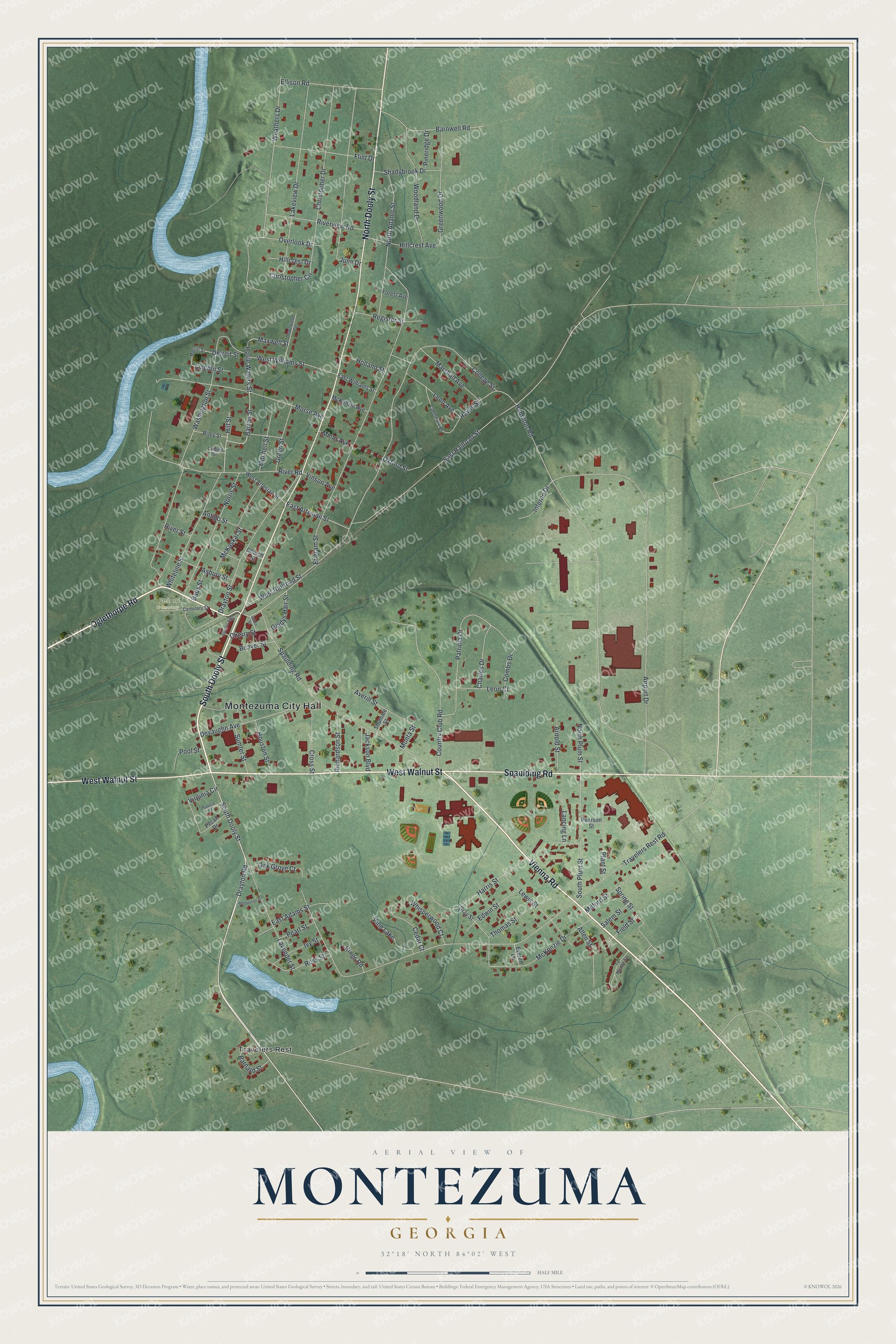 Watermarked full-map preview of Montezuma, Georgia
