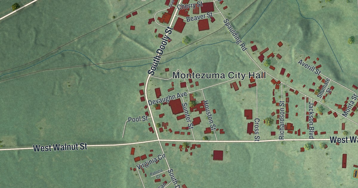Map of Montezuma, Georgia