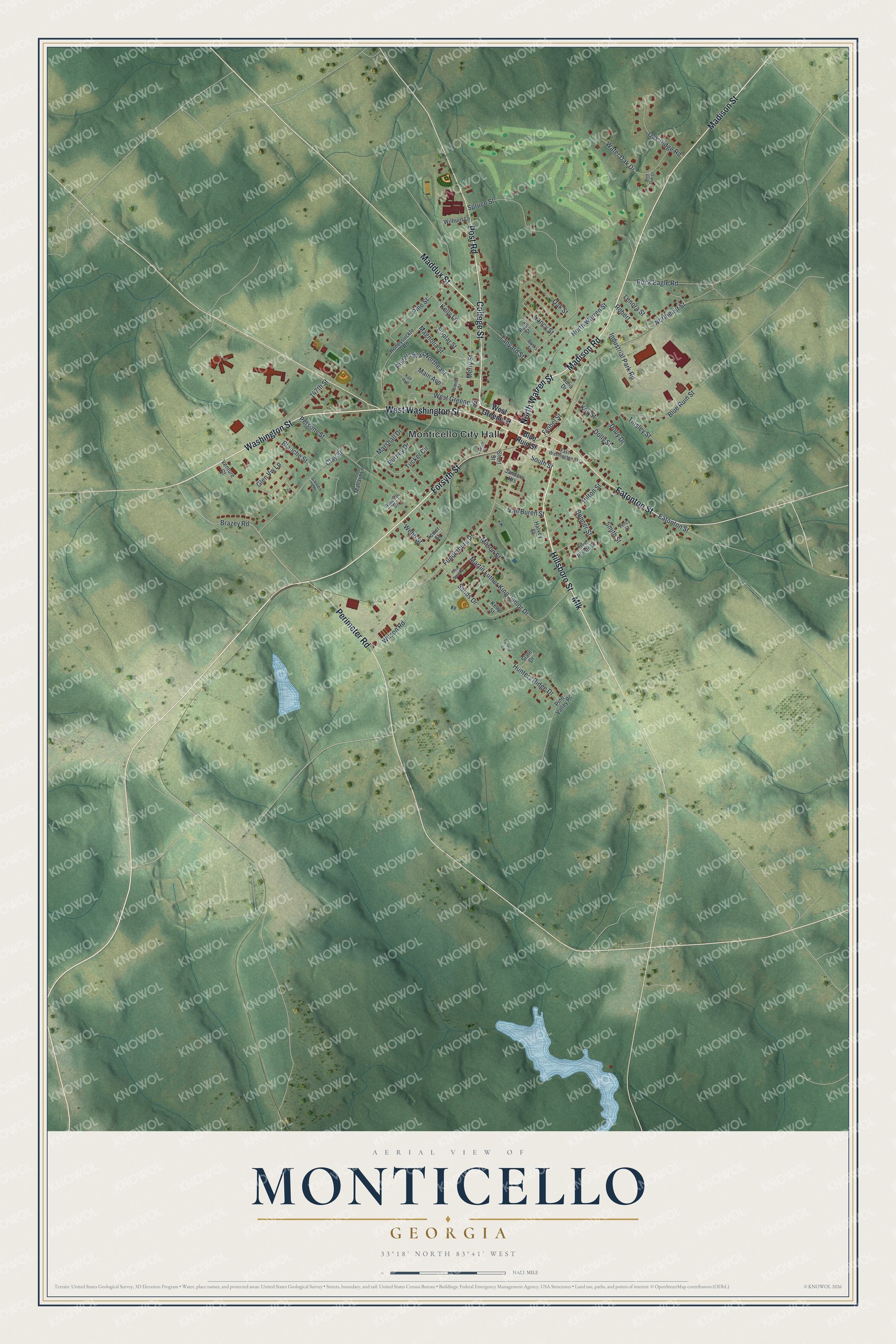 Watermarked full-map preview of Monticello, Georgia