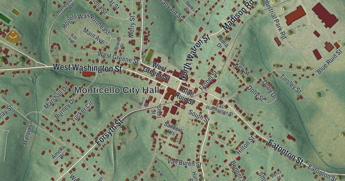 Map of Monticello, Georgia
