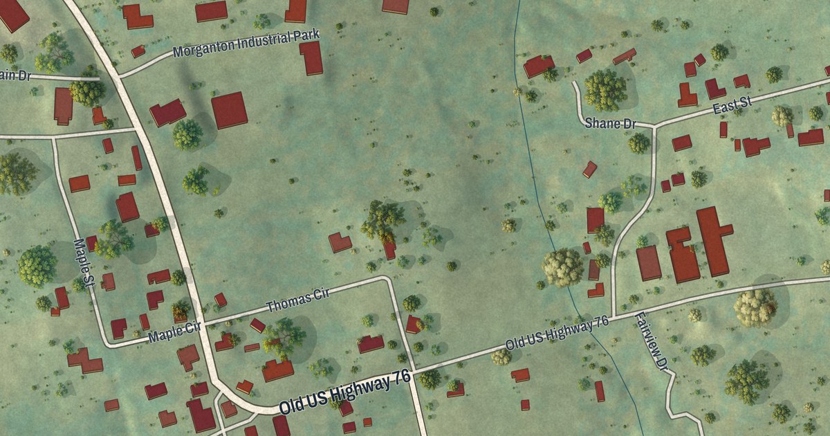 Map of Morganton, Georgia