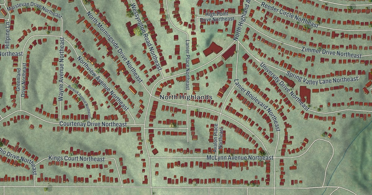 Map of Morningside-Lenox Park, Georgia