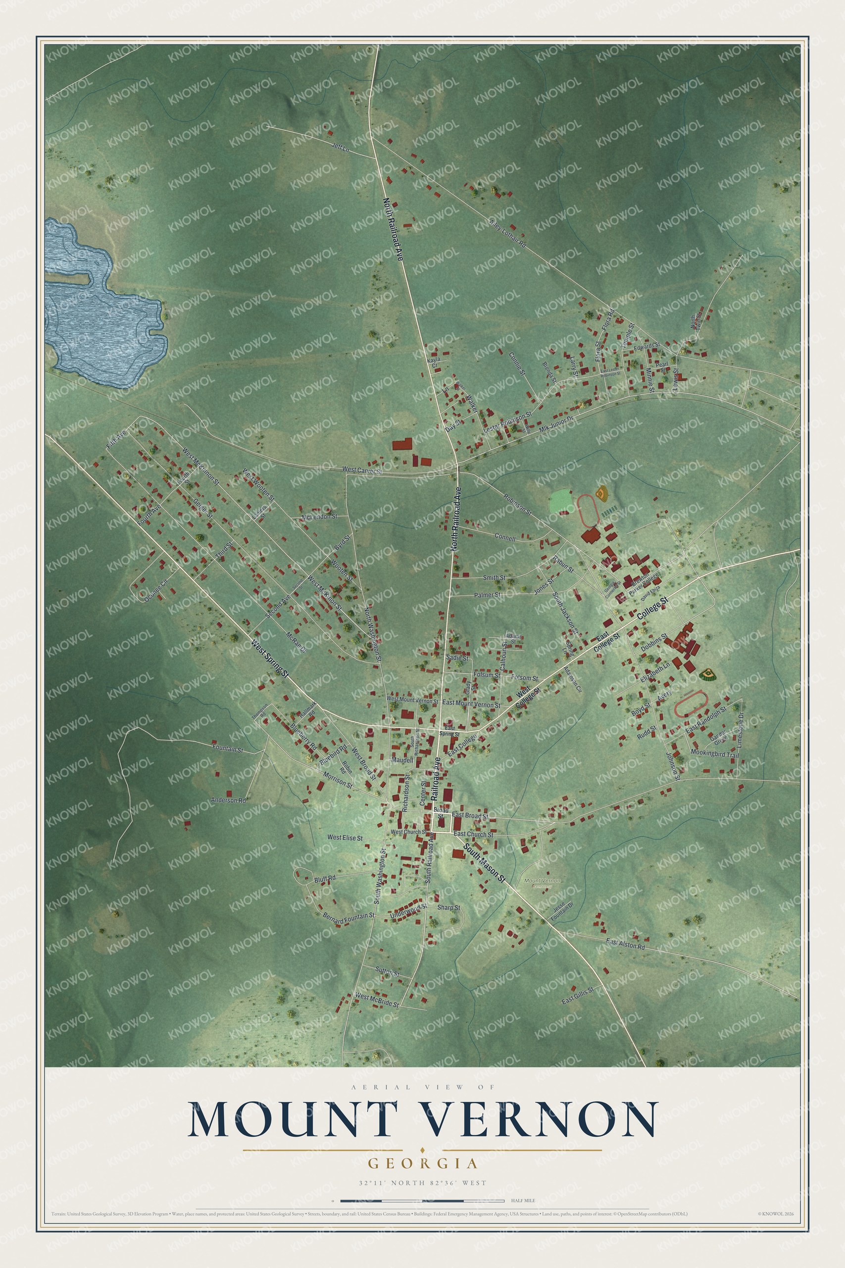 Watermarked full-map preview of Mount Vernon, Georgia
