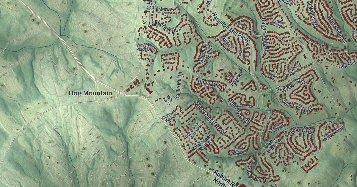 Map of Mulberry, Georgia