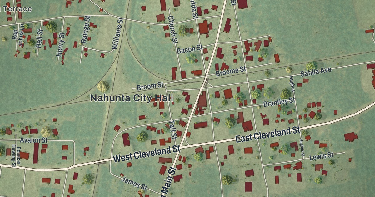 Map of Nahunta, Georgia