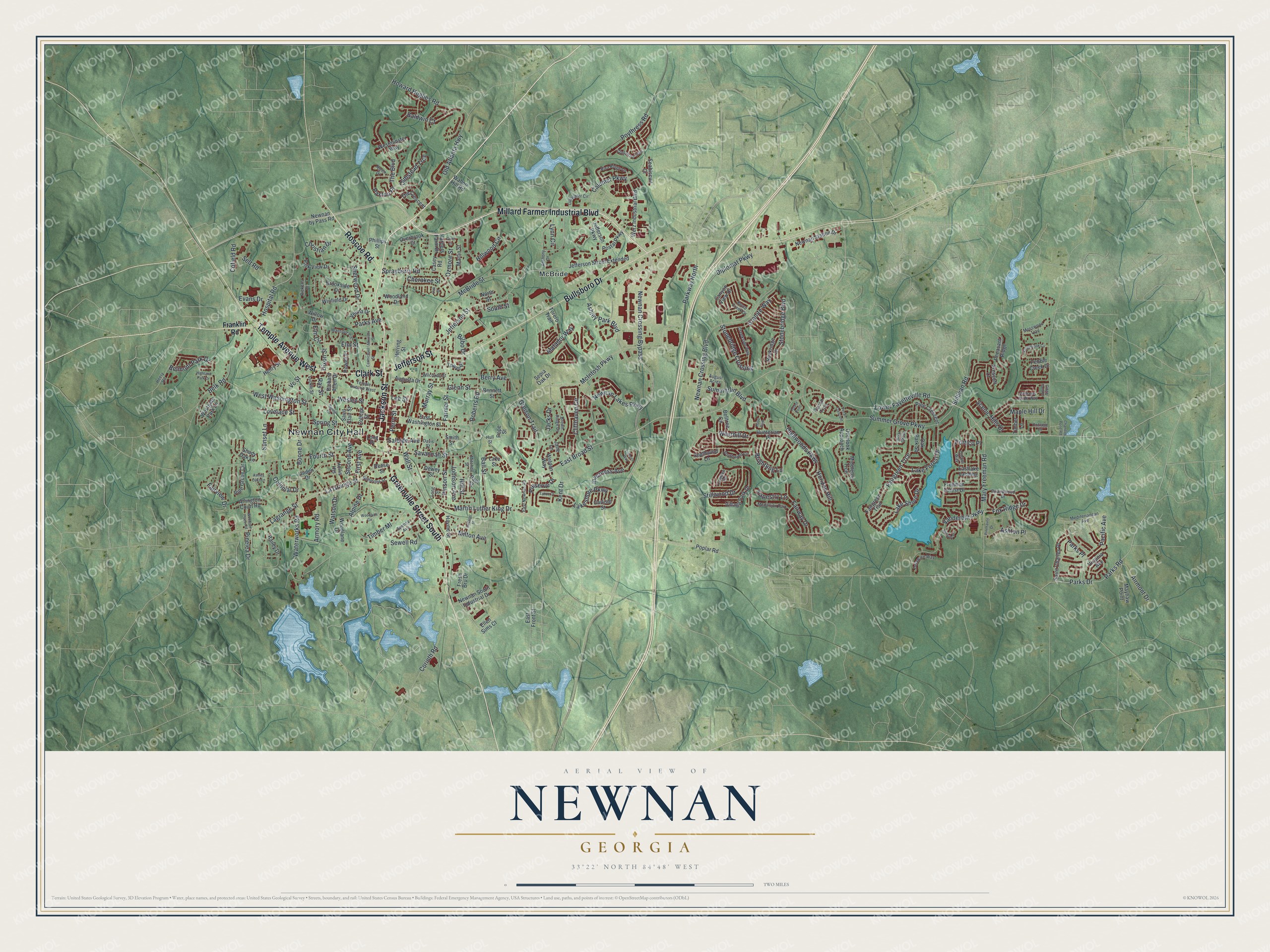 Watermarked full-map preview of Newnan, Georgia