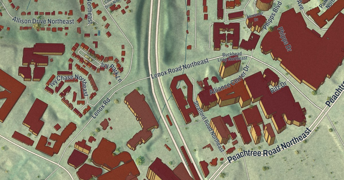Map of North Buckhead, Georgia