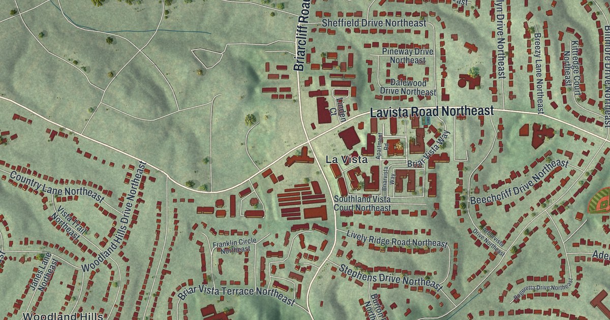 Map of North Druid Hills, Georgia