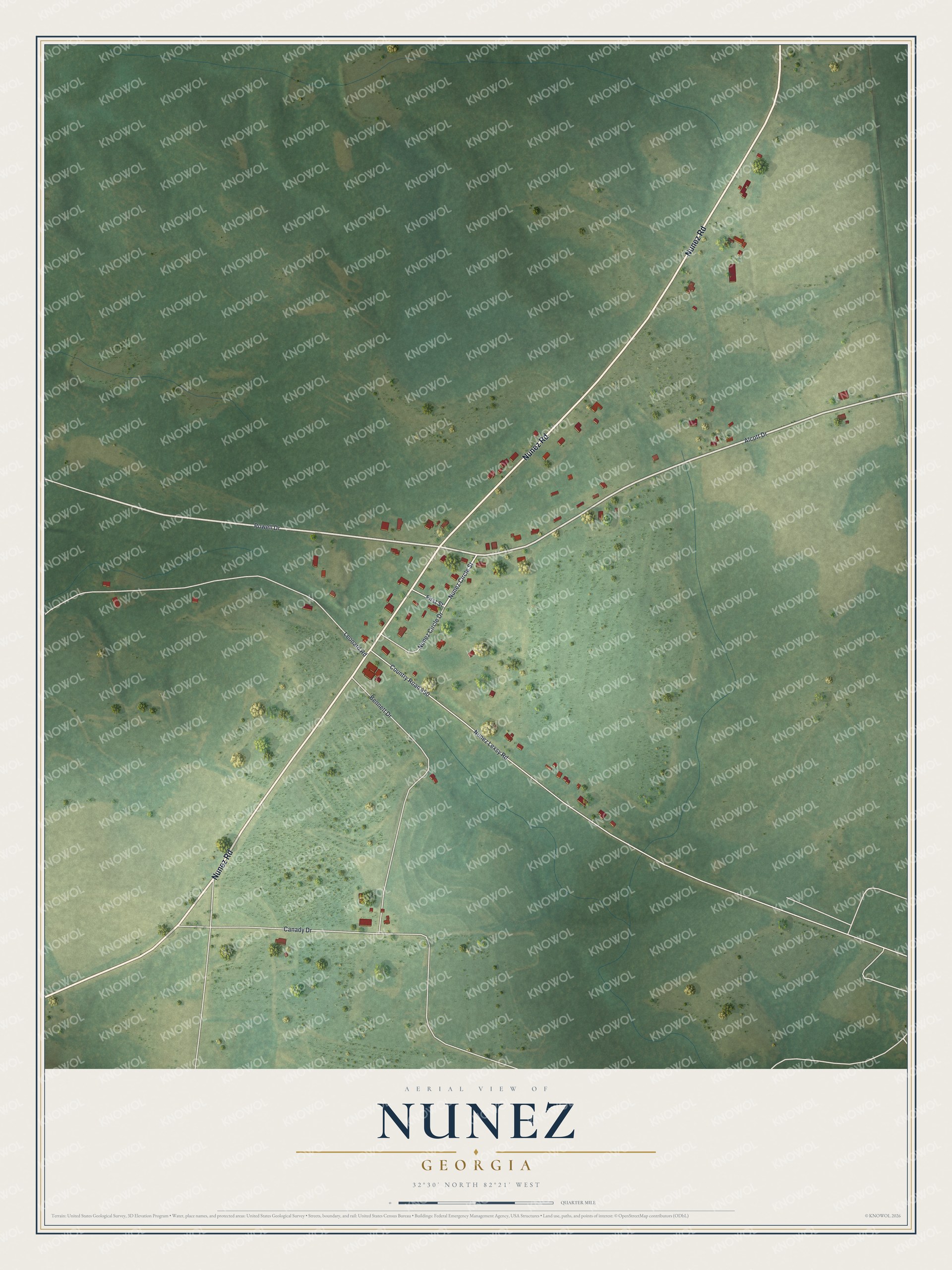 Watermarked full-map preview of Nunez, Georgia