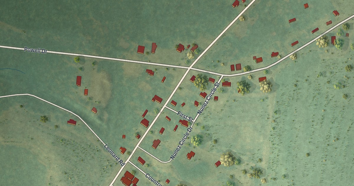 Map of Nunez, Georgia
