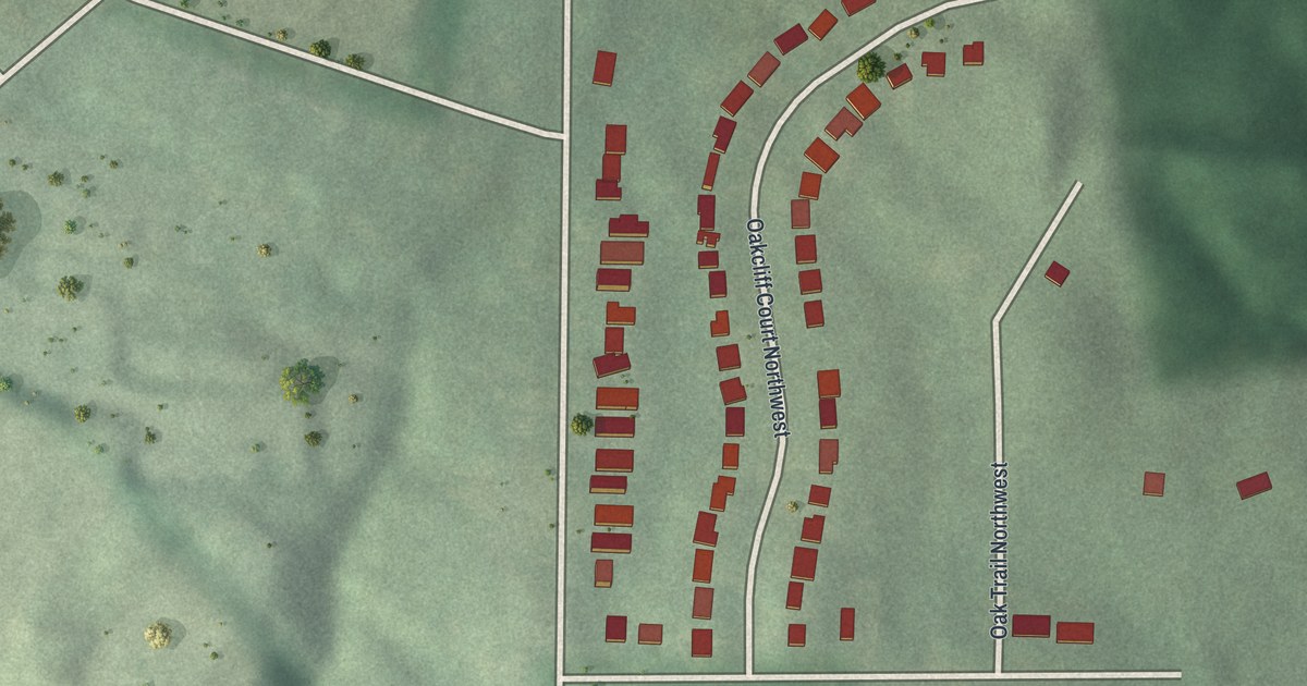 Map of Oakcliff, Georgia