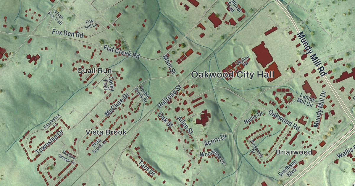 Map of Oakwood, Georgia