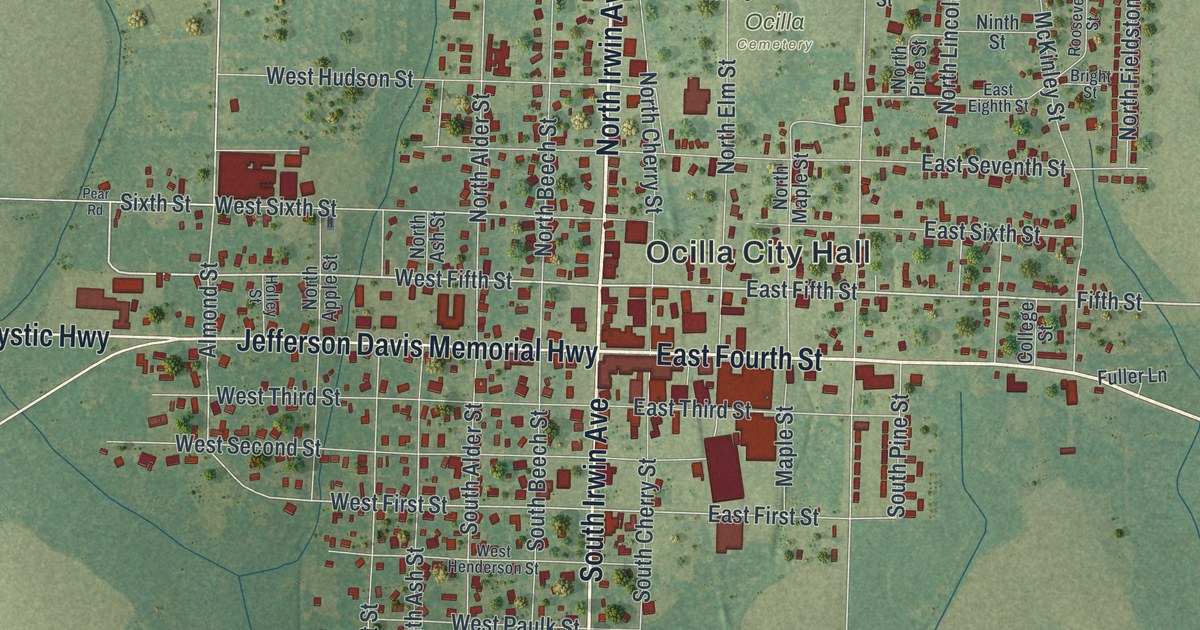 Map of Ocilla, Georgia