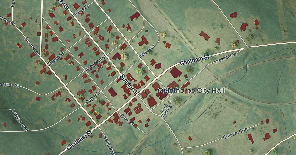 Map of Oglethorpe, Georgia