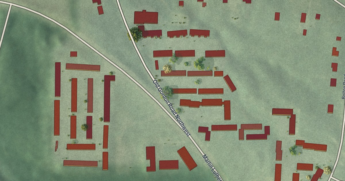 Map of Old Gordon, Georgia