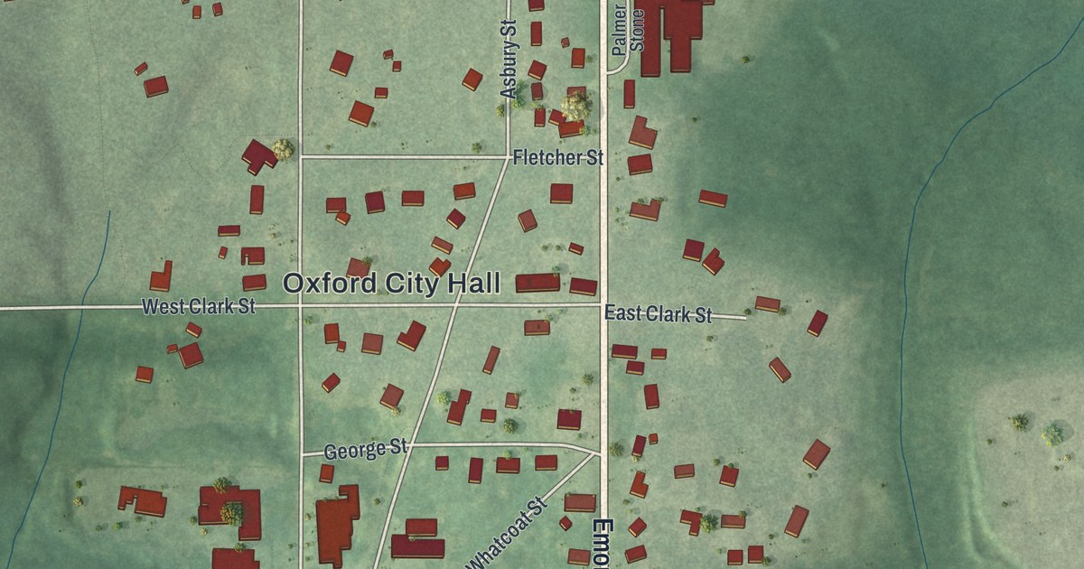 Map of Oxford, Georgia