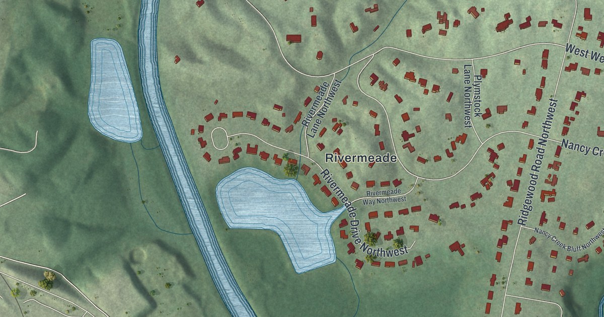 Map of Paces, Georgia