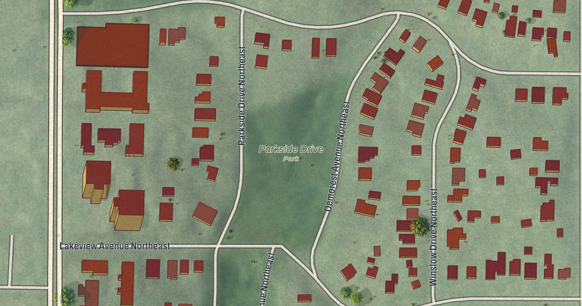 Map of Peachtree Heights East, Georgia