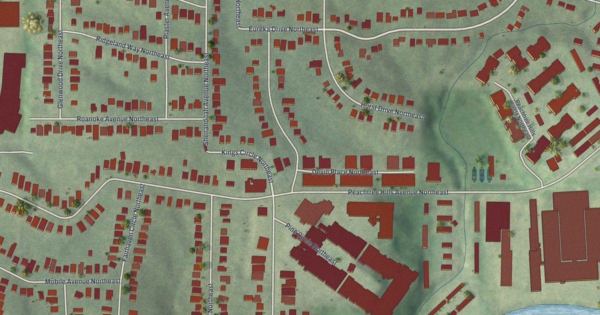Map of Peachtree Hills, Georgia