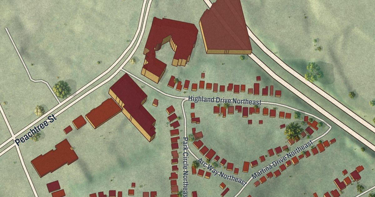 Map of Peachtree Park, Georgia