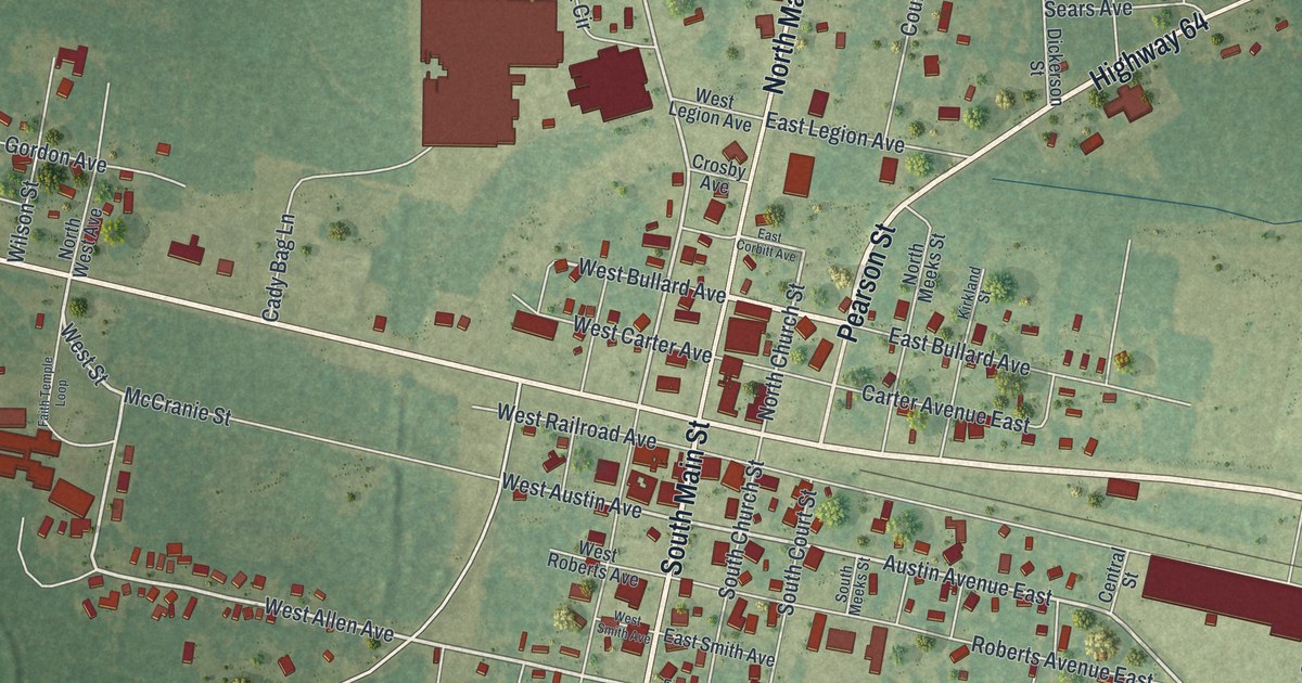 Map of Pearson, Georgia
