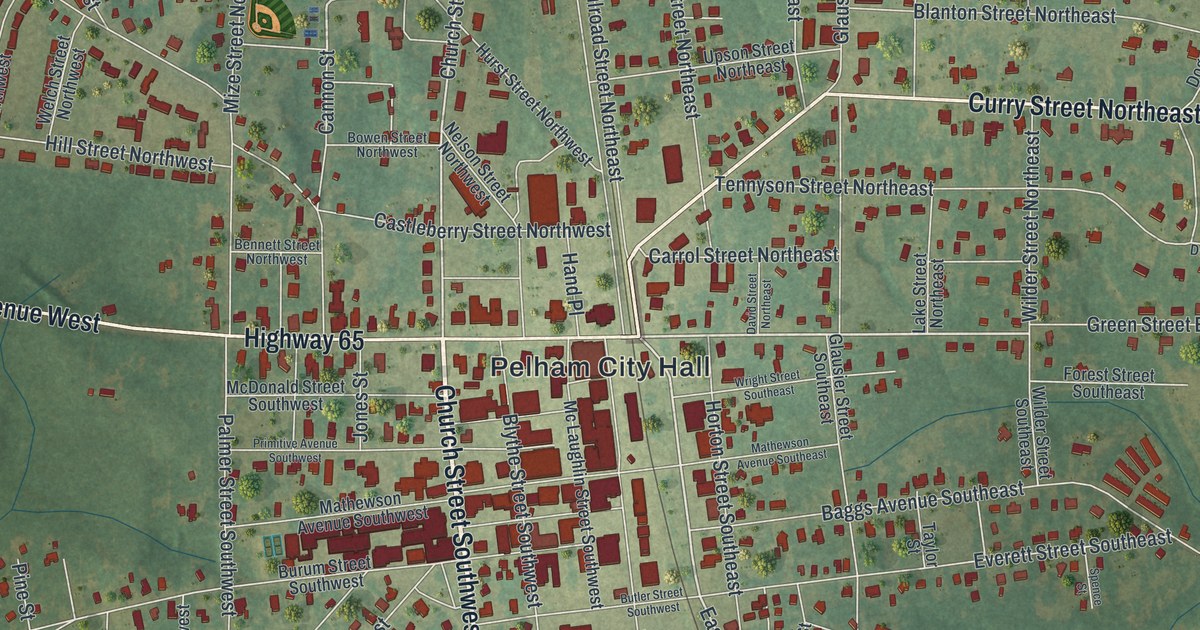 Map of Pelham, Georgia