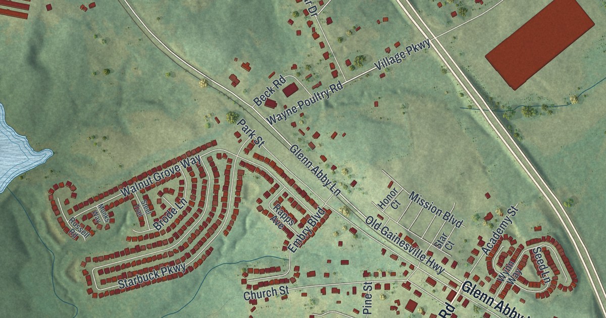 Map of Pendergrass, Georgia