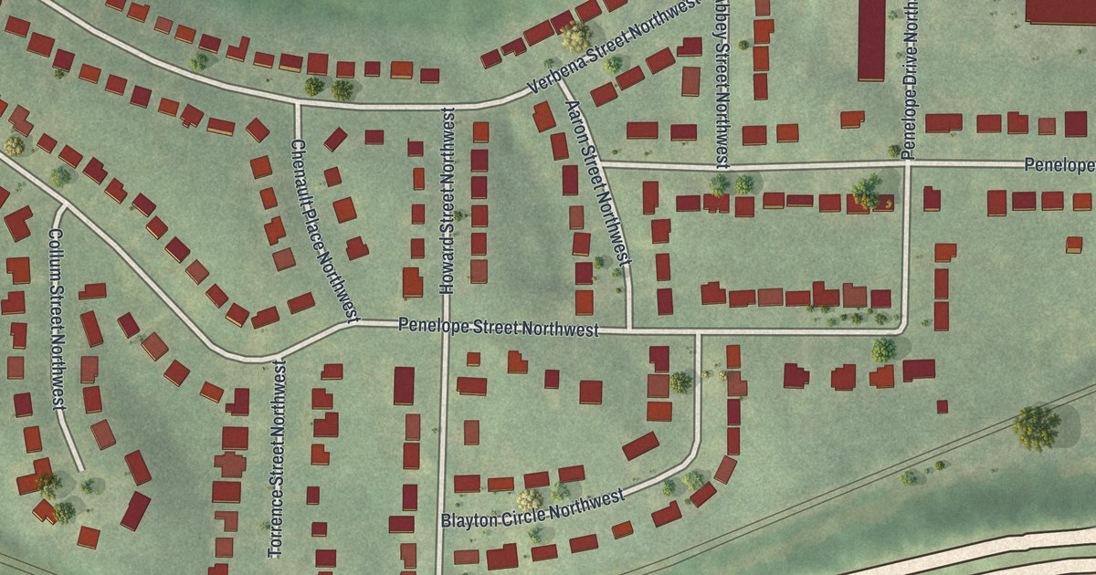 Map of Penelope Neighbors, Georgia