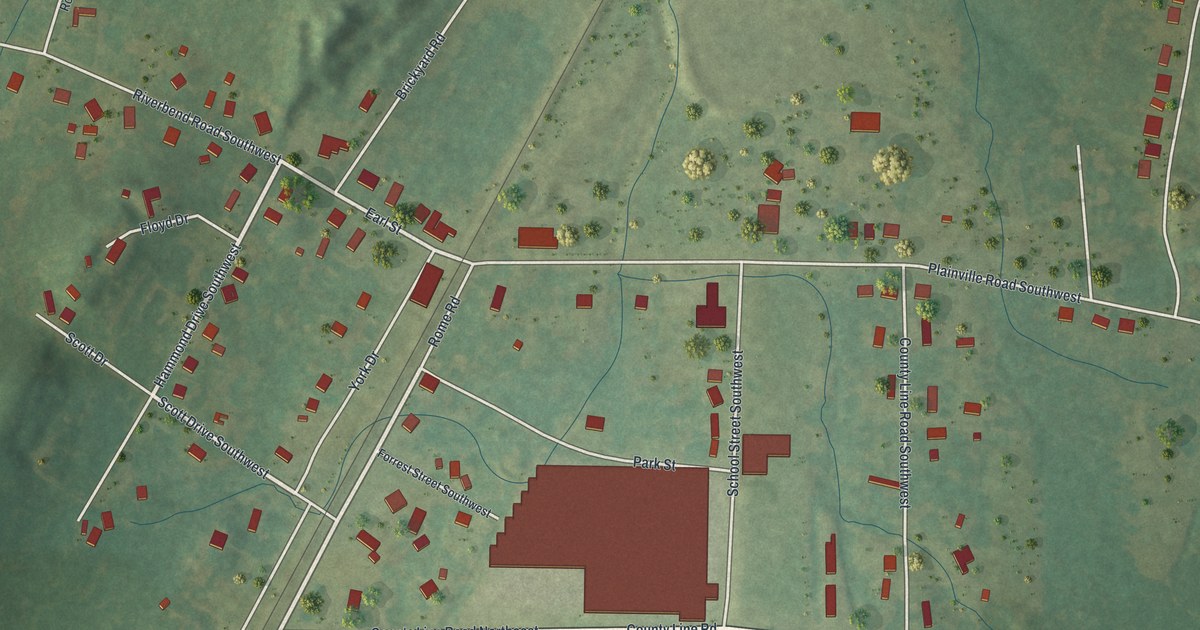 Map of Plainville, Georgia