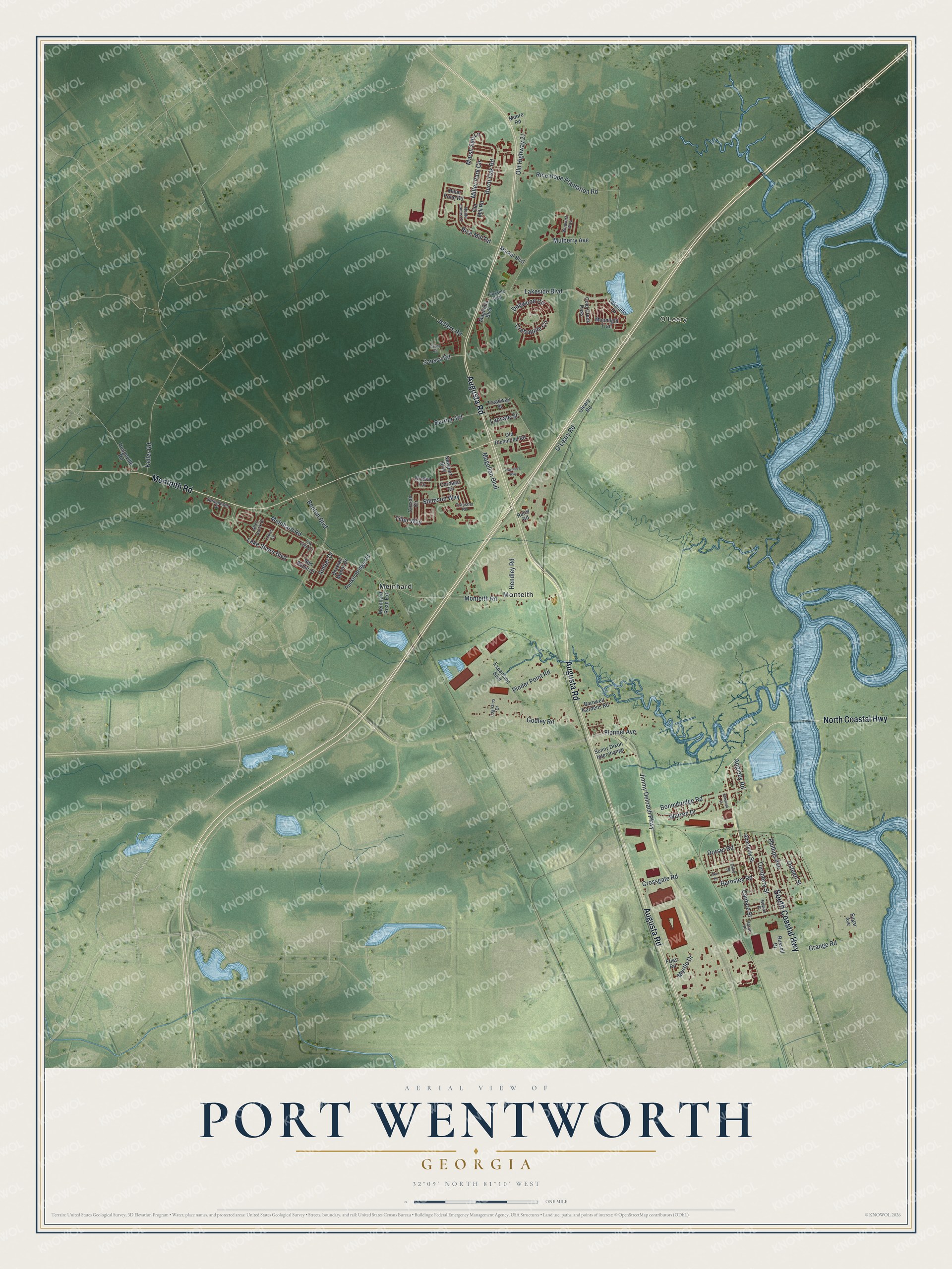 Watermarked full-map preview of Port Wentworth, Georgia