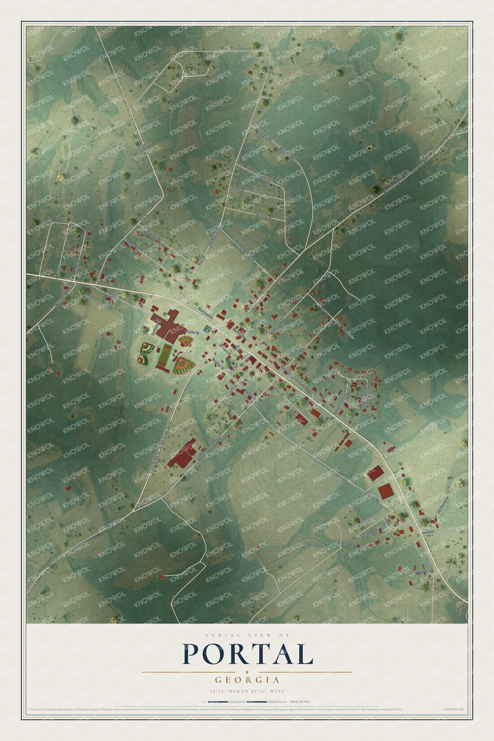 Watermarked full-map preview of Portal, Georgia