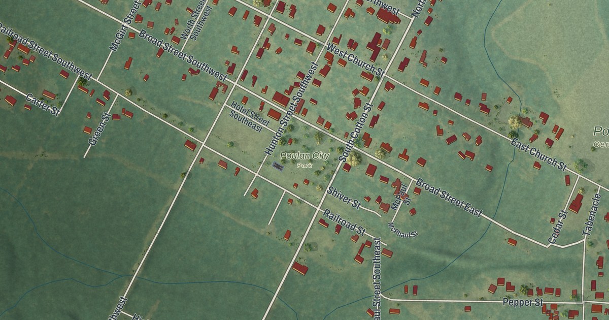Map of Poulan, Georgia