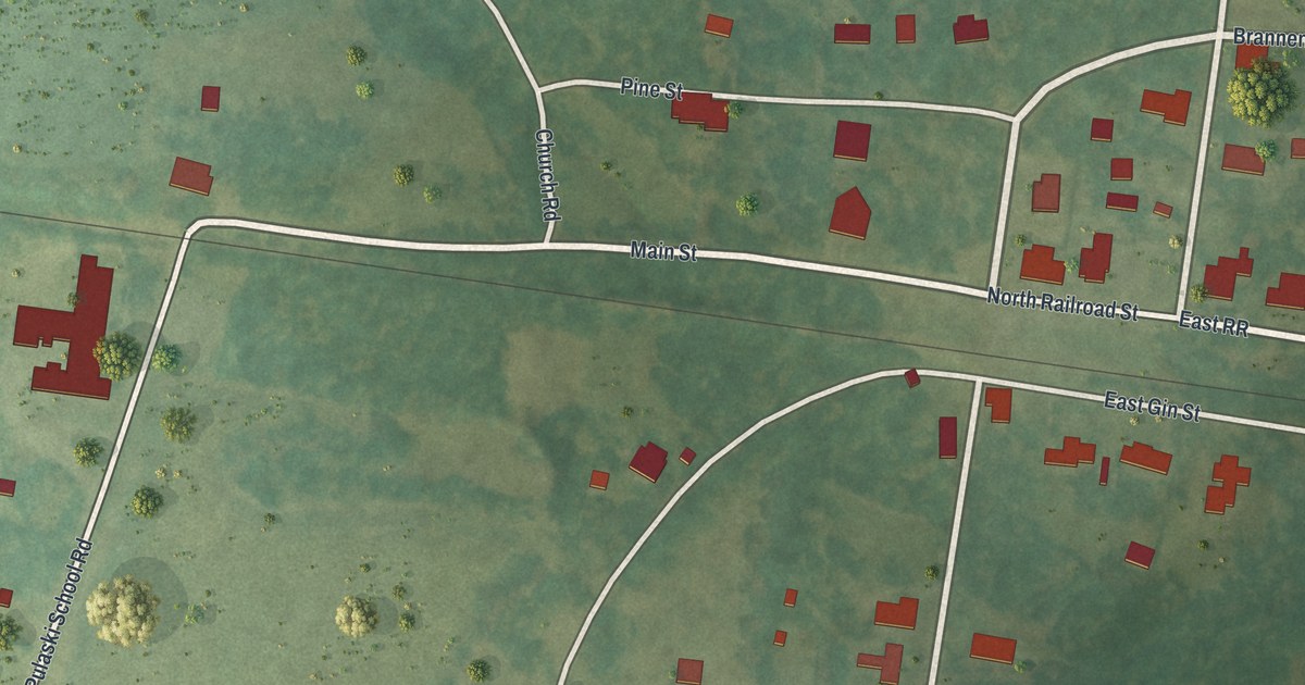 Map of Pulaski, Georgia