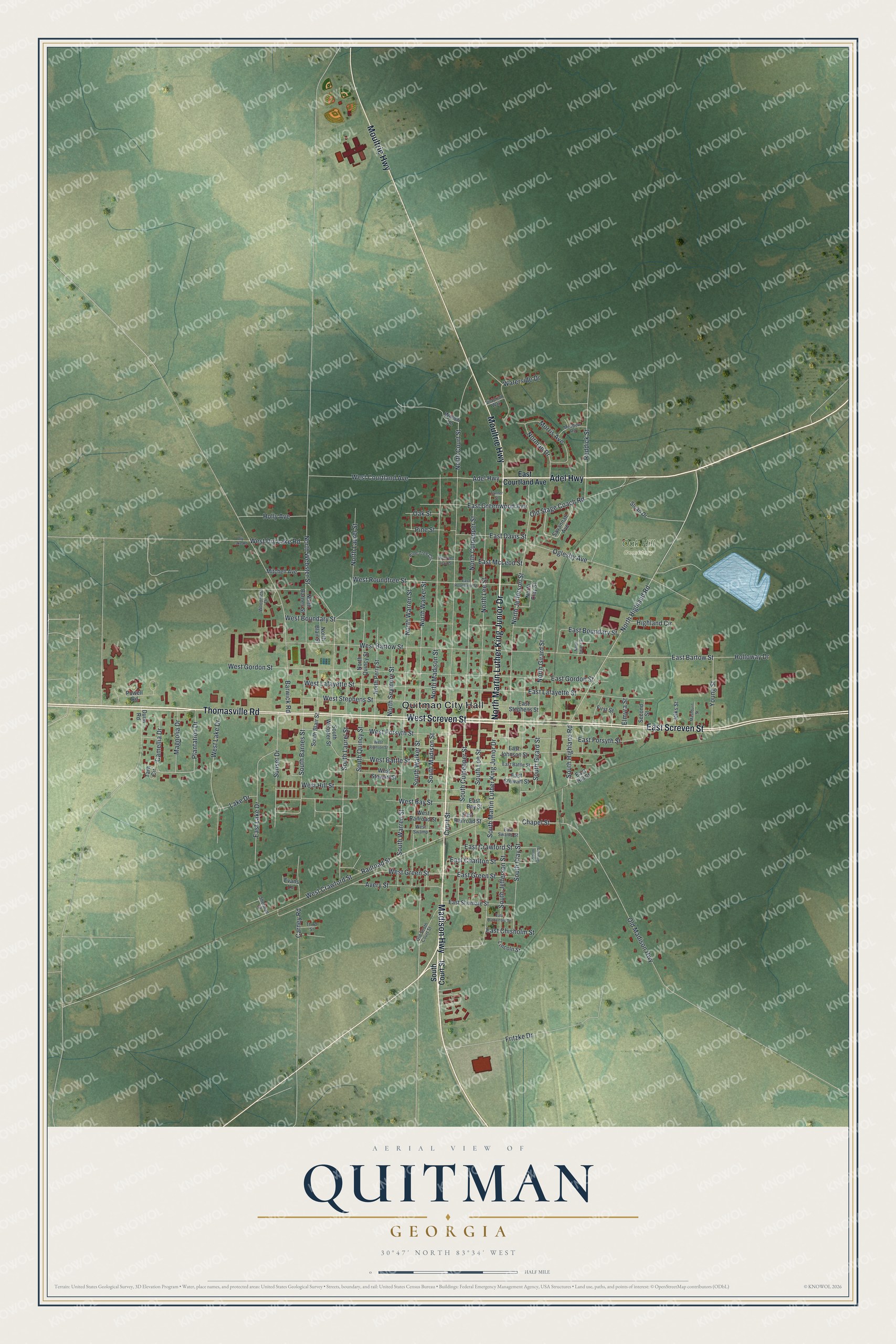Watermarked full-map preview of Quitman, Georgia