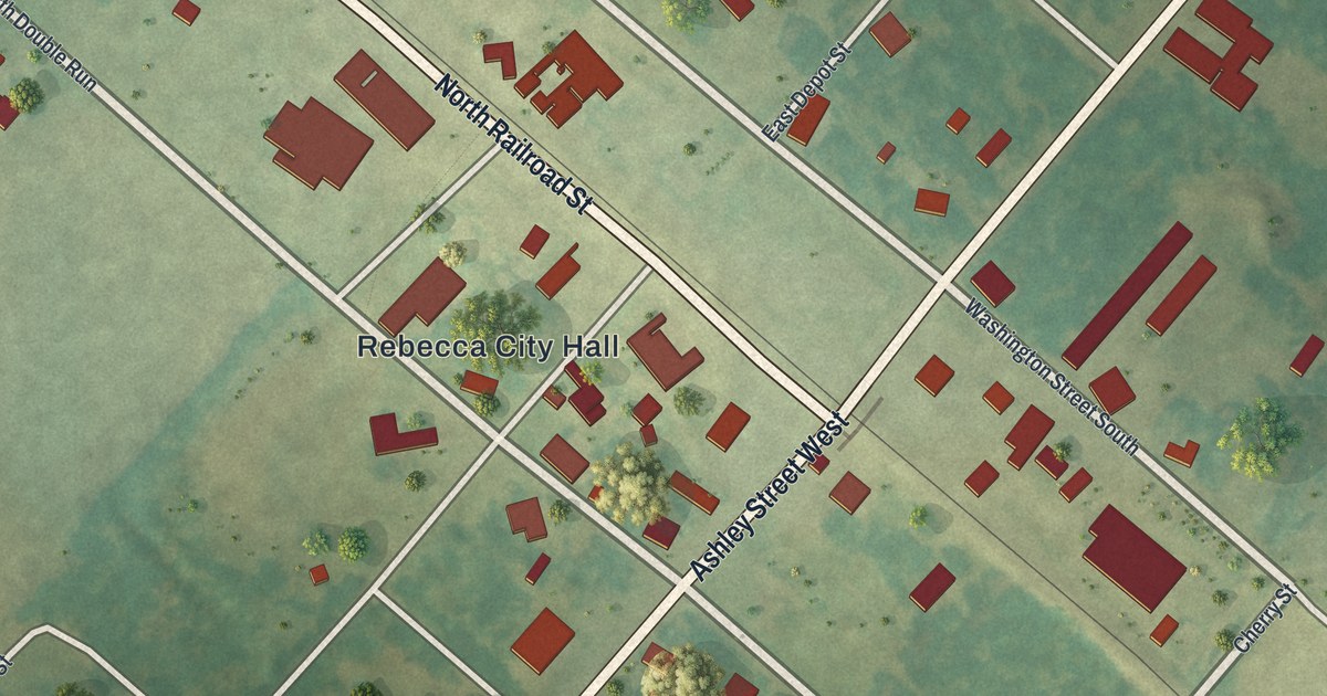 Map of Rebecca, Georgia