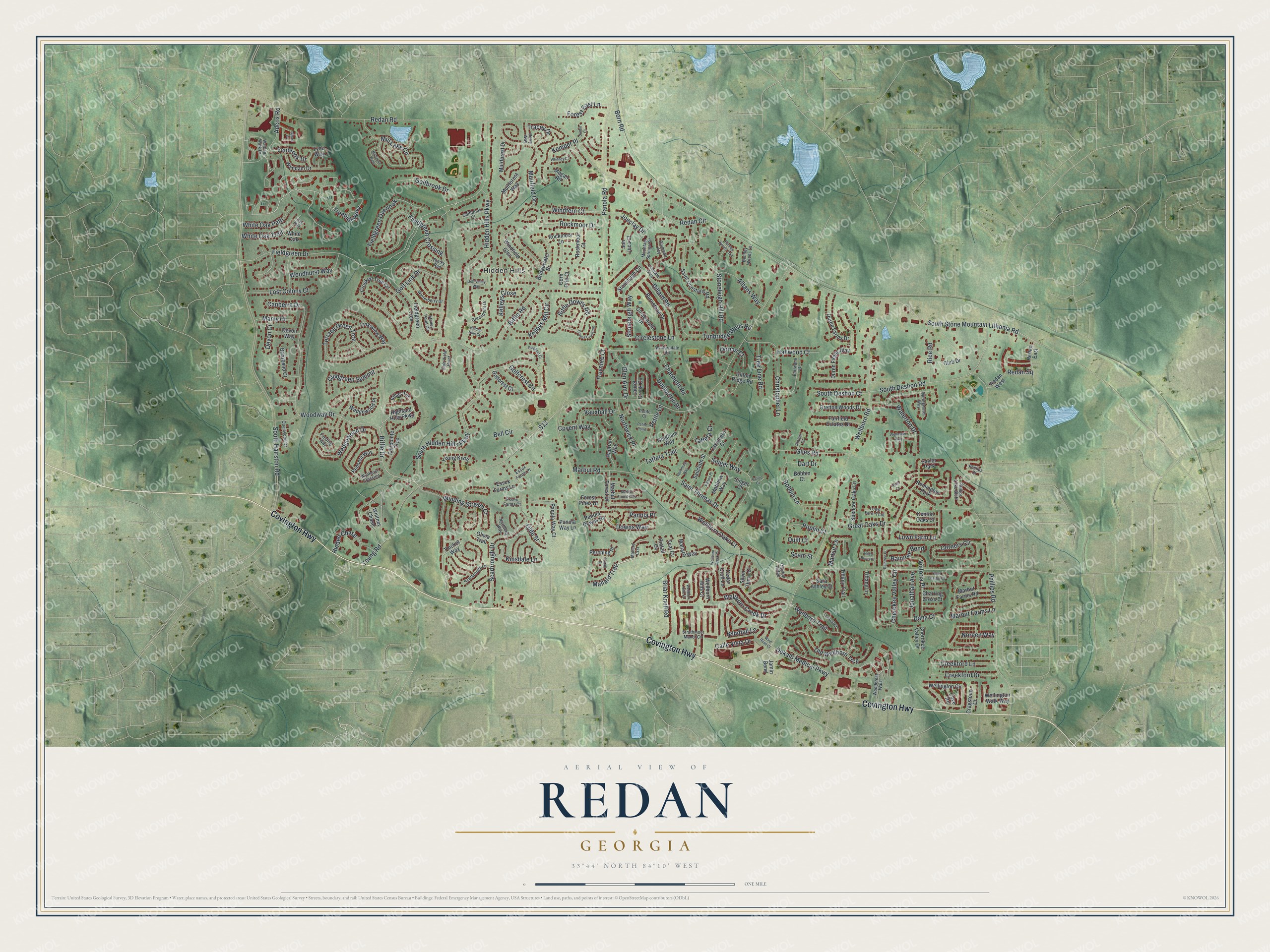 Watermarked full-map preview of Redan, Georgia