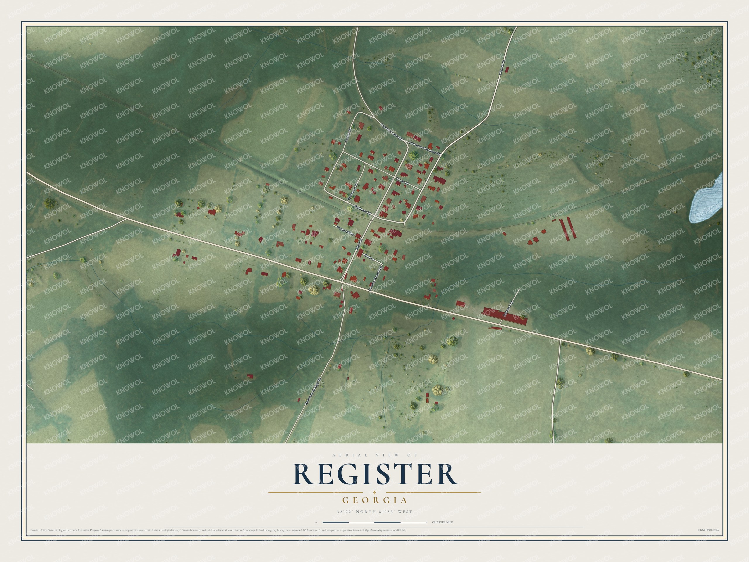 Watermarked full-map preview of Register, Georgia