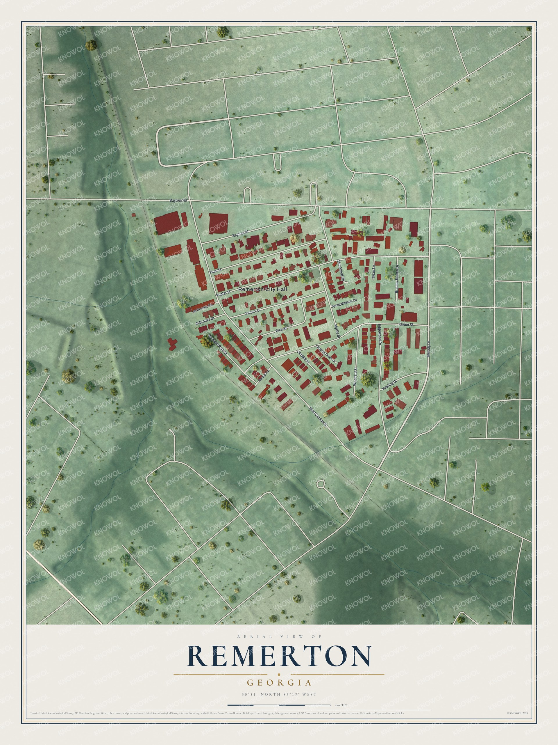 Watermarked full-map preview of Remerton, Georgia
