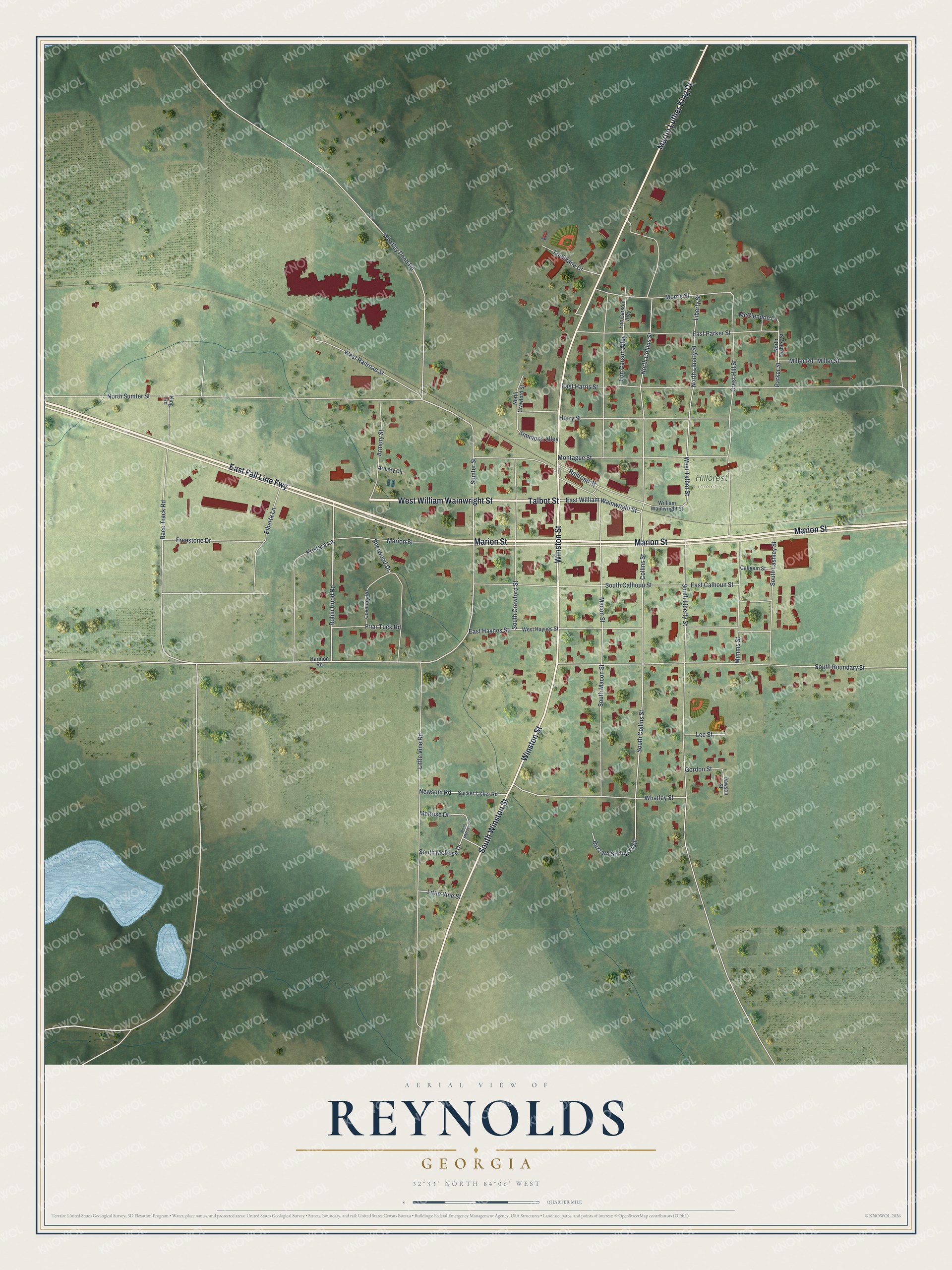 Watermarked full-map preview of Reynolds, Georgia