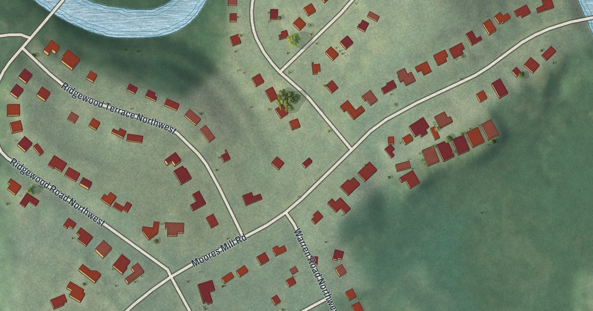 Map of Ridgewood Heights, Georgia