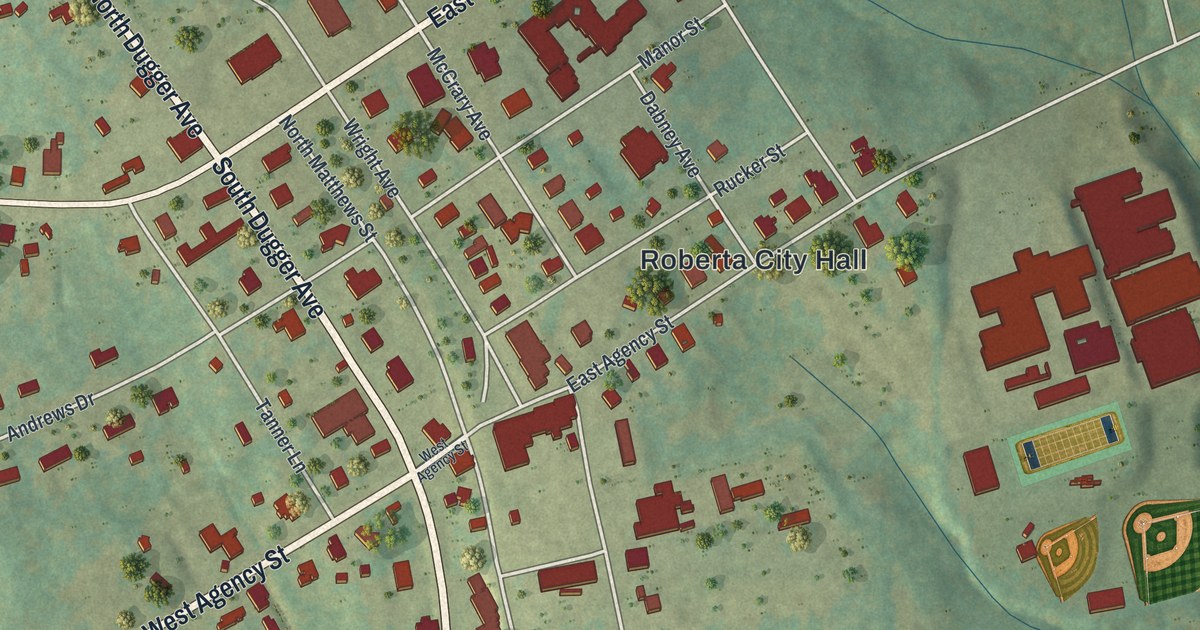 Map of Roberta, Georgia