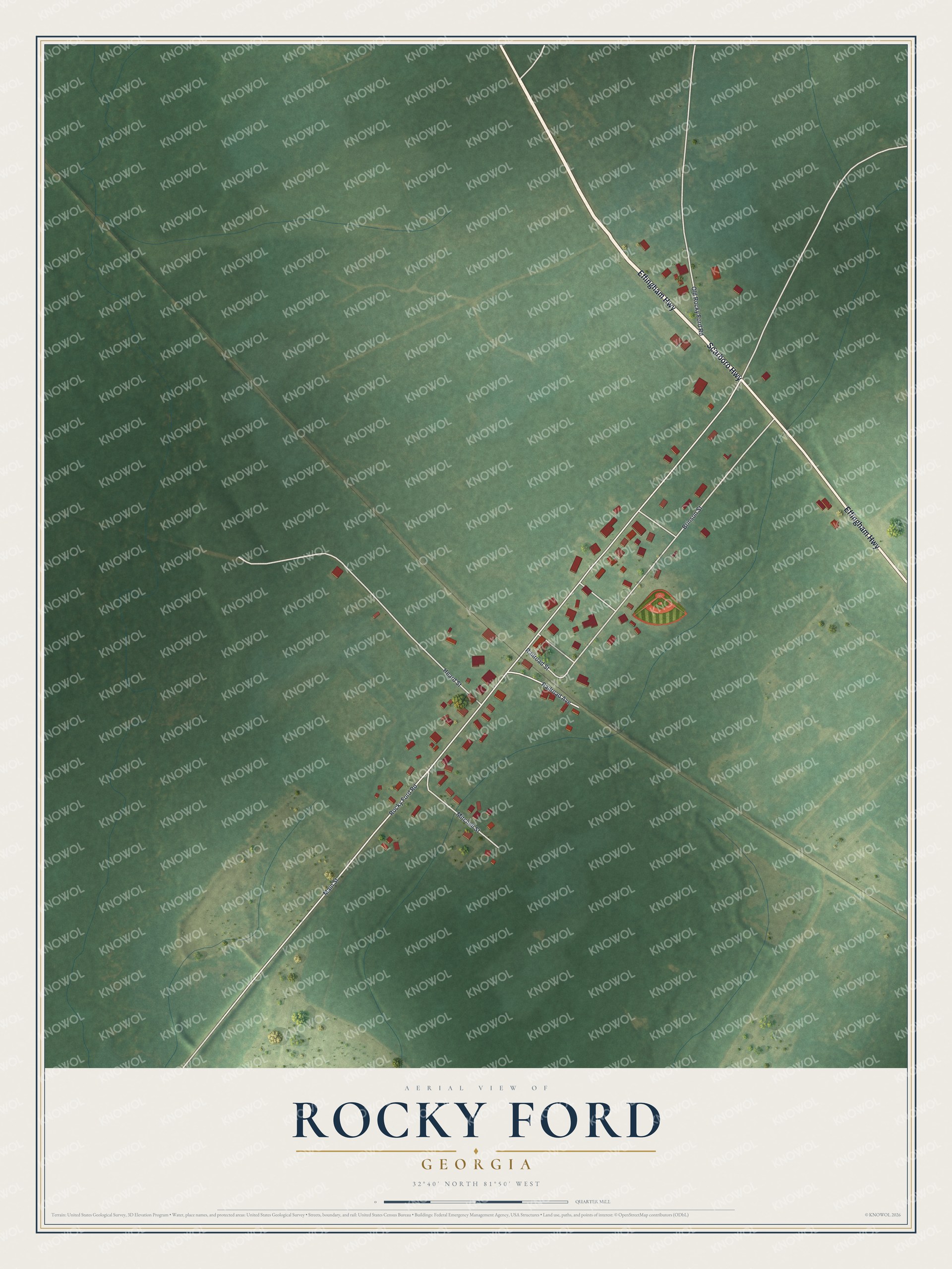 Watermarked full-map preview of Rocky Ford, Georgia