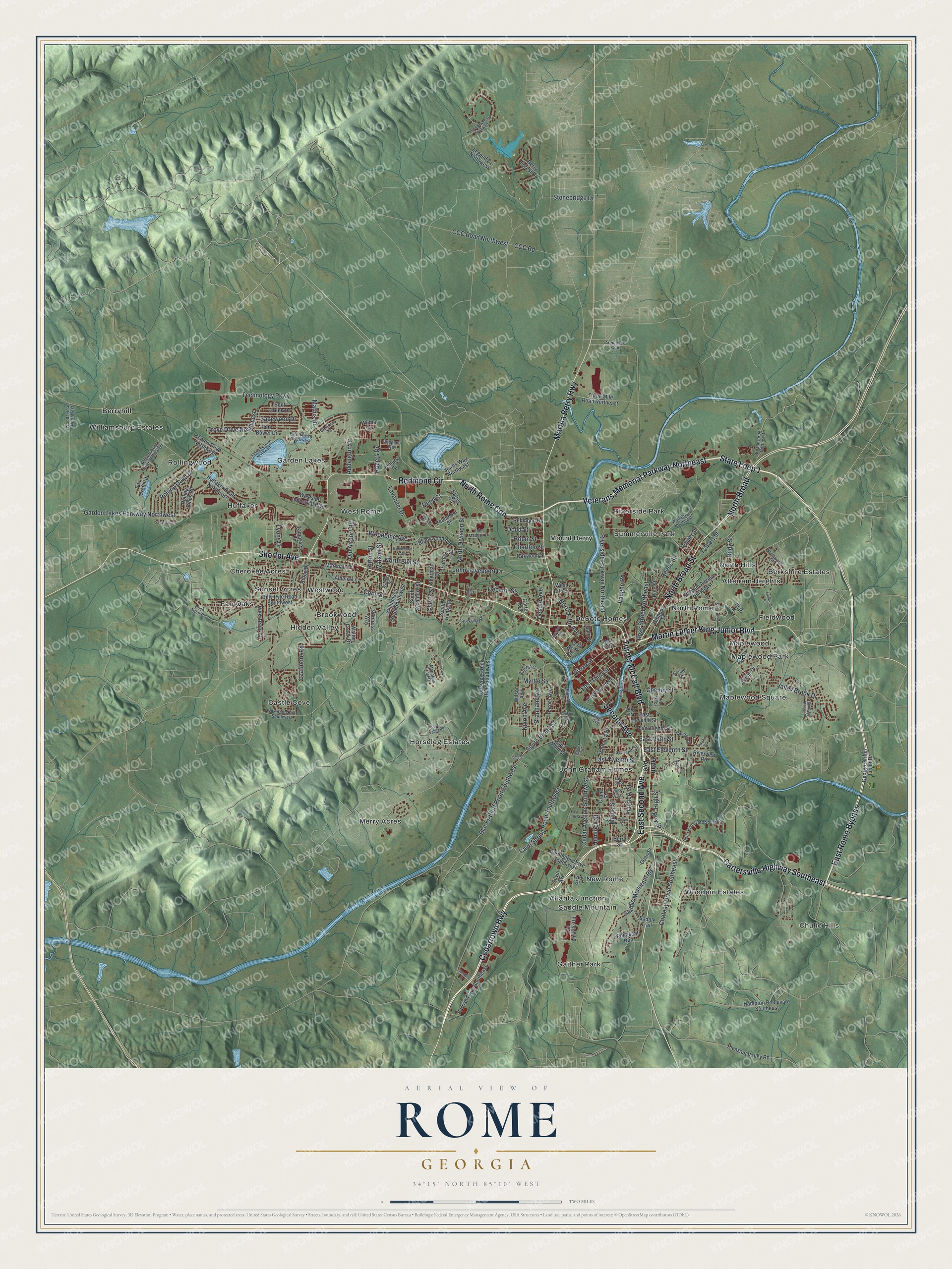 Watermarked full-map preview of Rome, Georgia