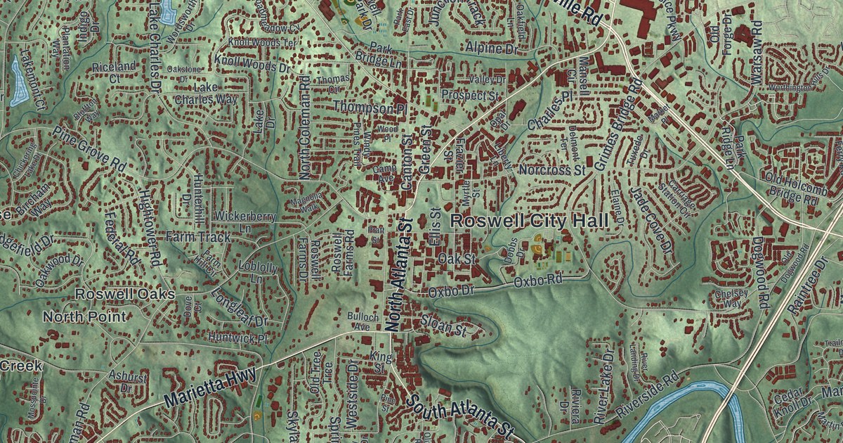 Map of Roswell, Georgia
