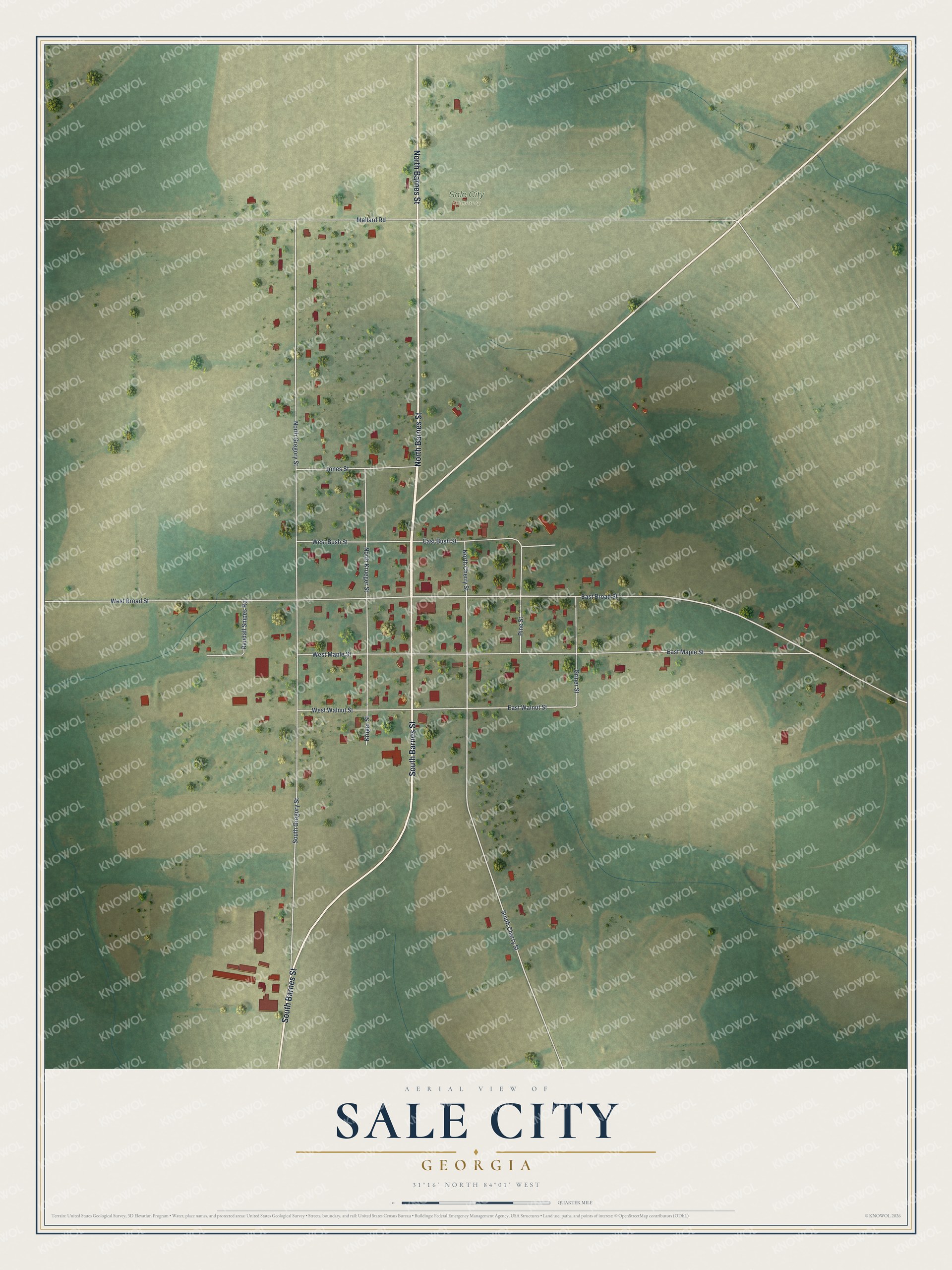 Watermarked full-map preview of Sale City, Georgia