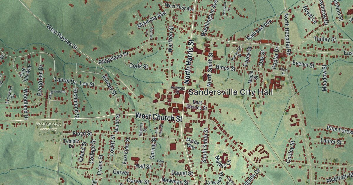 Map of Sandersville, Georgia