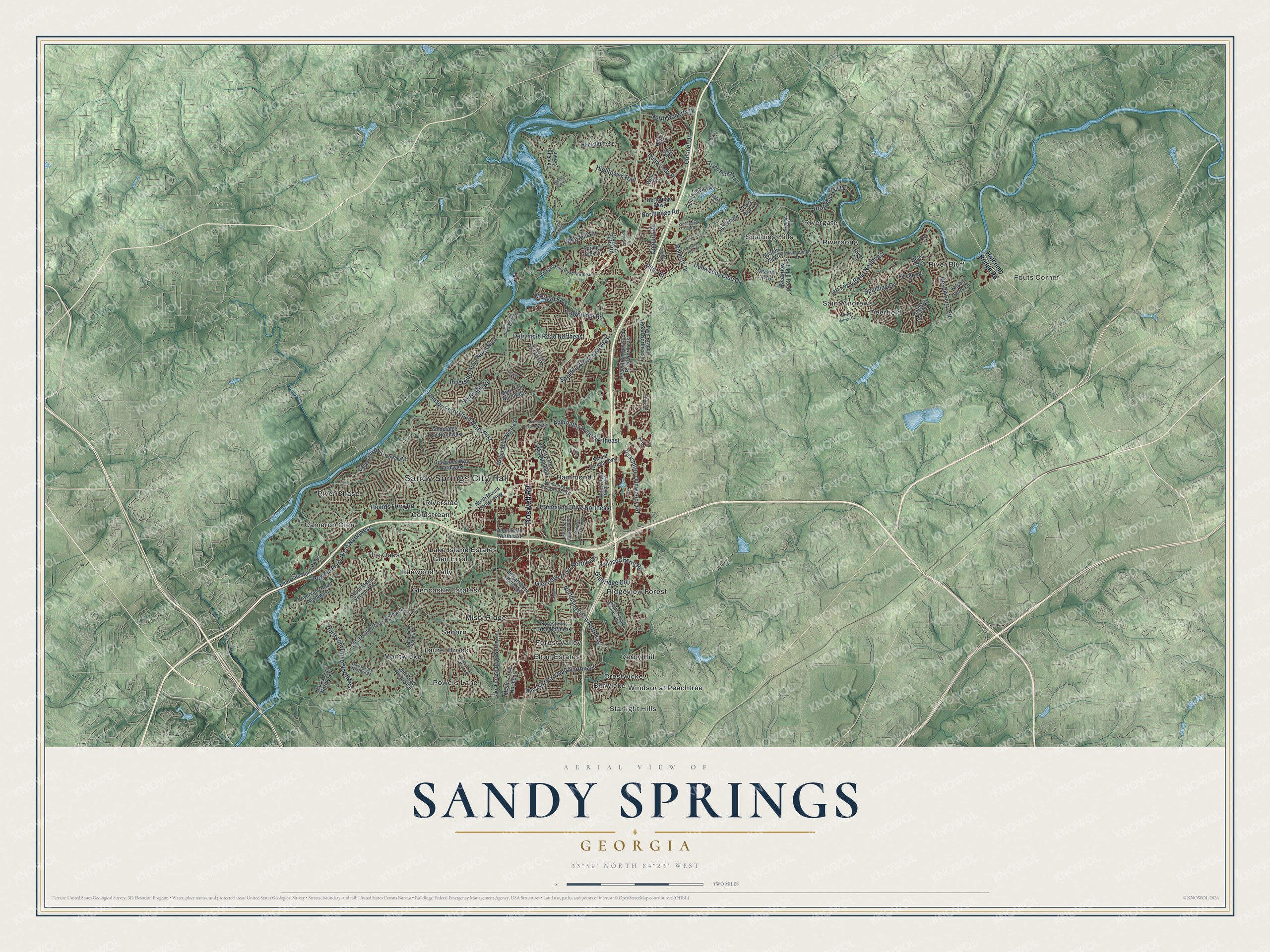 Watermarked full-map preview of Sandy Springs, Georgia