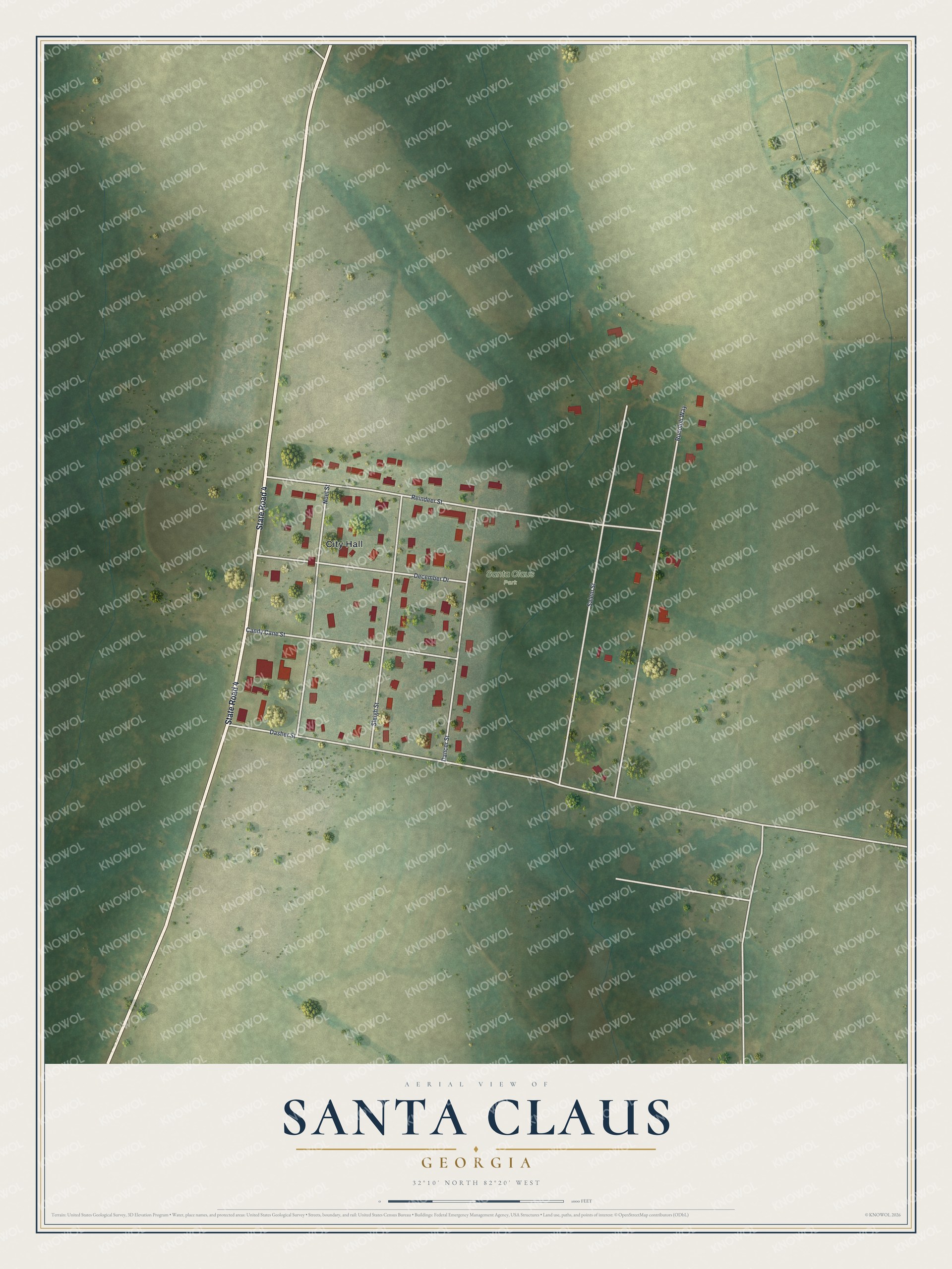 Watermarked full-map preview of Santa Claus, Georgia